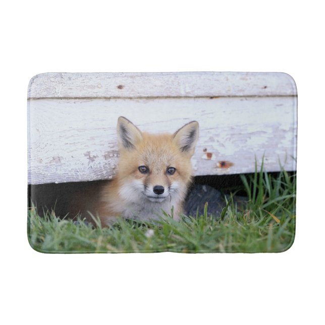 Alfombrilla De Baño Cutest Baby Animals | Red Fox Kit Peeking (Anverso)