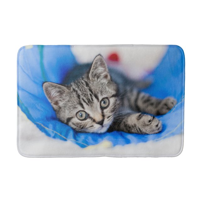 Alfombrilla De Baño Cutest Baby Animals | Tabby Kitten in Play Tunnel (Anverso)