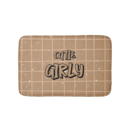 Alfombrilla De Baño Cutie Girly Brown Gingham
