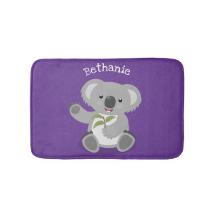 Alfombrilla De Baño Cuto feliz koala saludando al ilustracion personal