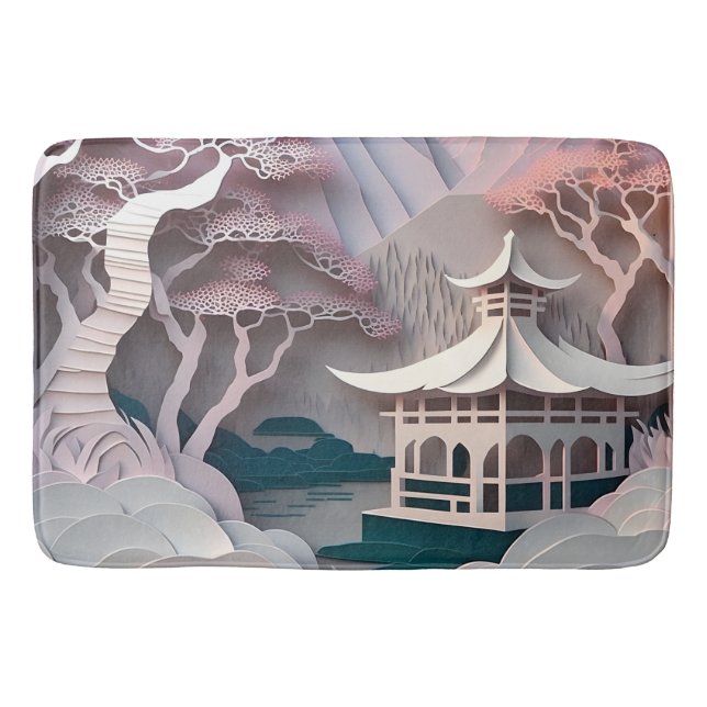 Alfombrilla De Baño Cutout de papel Pavilion Landscape Bath Mat (Anverso)