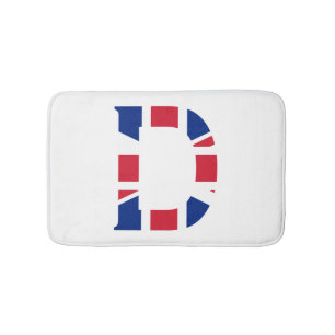 Alfombrilla De Baño D Monograma sobrepuesto en la bandera de la Unión 