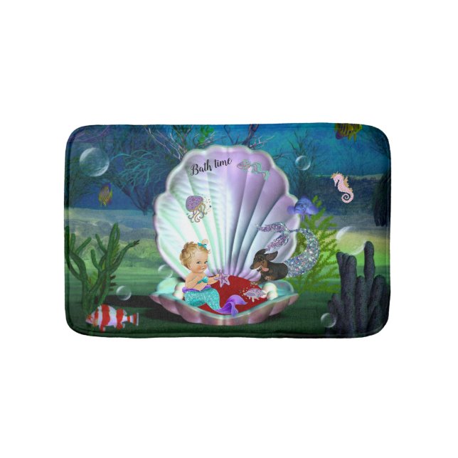 Alfombrilla De Baño Dachshund Baby Mermaid Bath Mat (Anverso)