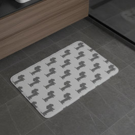 Alfombrilla De Baño Dachshund Baño Negro y Gris Decoración Bath Mat Ru