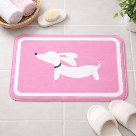 Alfombrilla De Baño Dachshund Bath Mat Pink Doxie Bathroom Rug