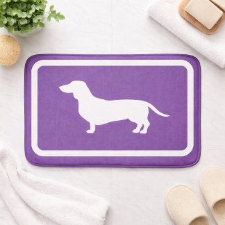 Alfombrilla De Baño Dachshund Bath Mat Purple Doxie Baño Rueda