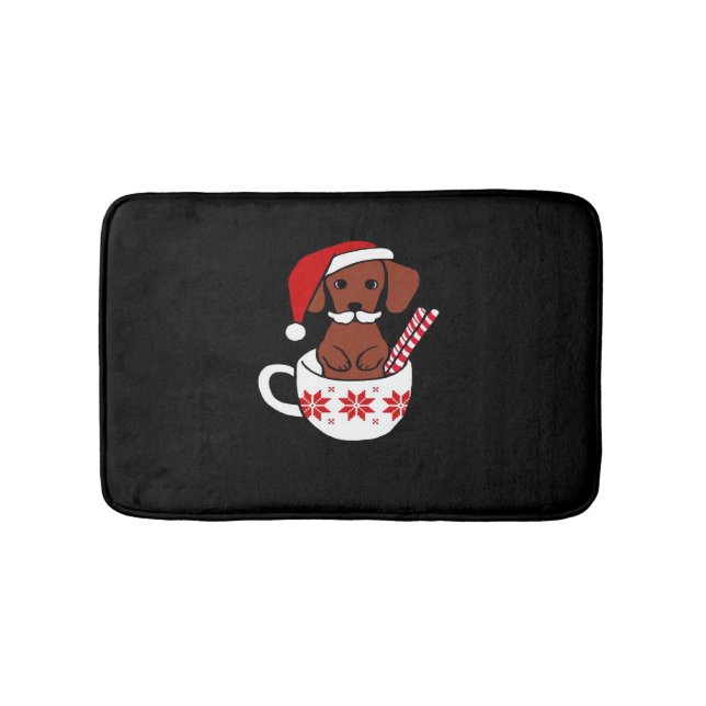 Alfombrilla De Baño Dachshund Christmas Mustache Coffee Mug Classic T- (Anverso)