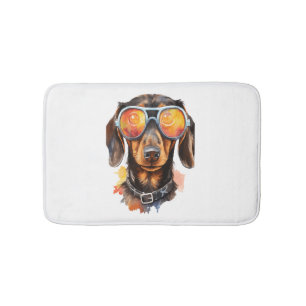 Alfombrilla De Baño Dachshund con lentes de sol