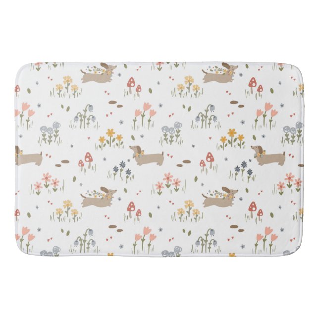 Alfombrilla De Baño Dachshund Lover Weiner Dog Sausage Dog Wildflower (Anverso)