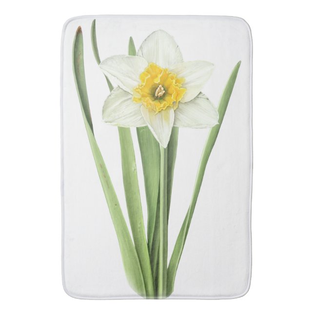 Alfombrilla De Baño Daffodil Flower Botanical Art (Frente vertical)
