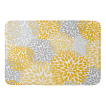 Dahlia Bouquet - floral gris amarillo mostaza