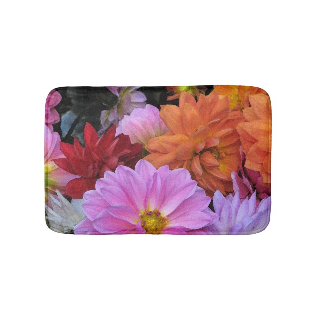 Alfombrilla De Baño Dahlia Flowers Bath Mats (Anverso)