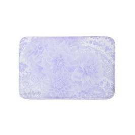 Alfombrilla De Baño Dahlias En Azul