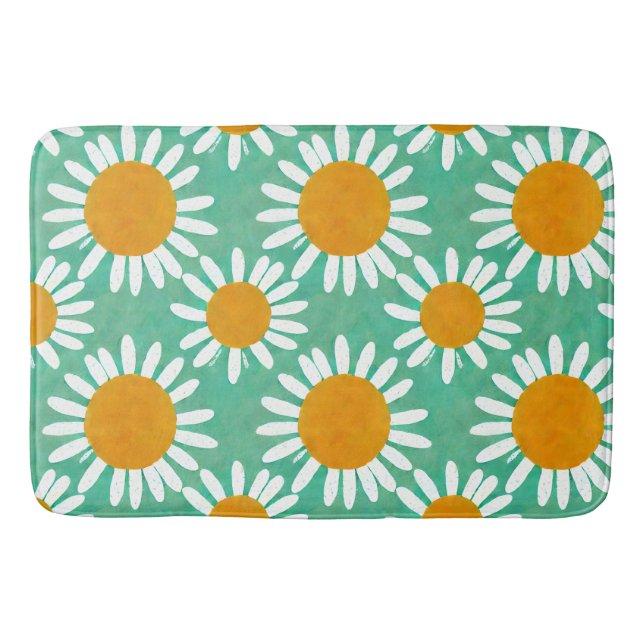 Alfombrilla De Baño Daisies Arte Popular Inspirado En Bath Mat (Anverso)
