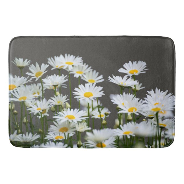 Alfombrilla De Baño Daisies en gris (Anverso)
