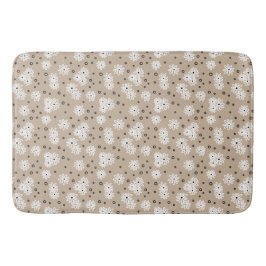 Alfombrilla De Baño Daisies y puntos - Taupe, negro y blanco