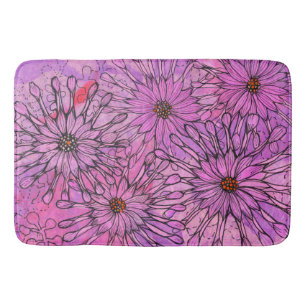 Alfombrilla De Baño Daisy africano, Cape Daisies, flores rosas, arte f