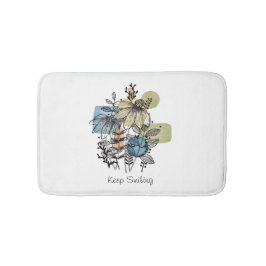 Alfombrilla De Baño Daisy Doodle En Tinta Y Acuarela