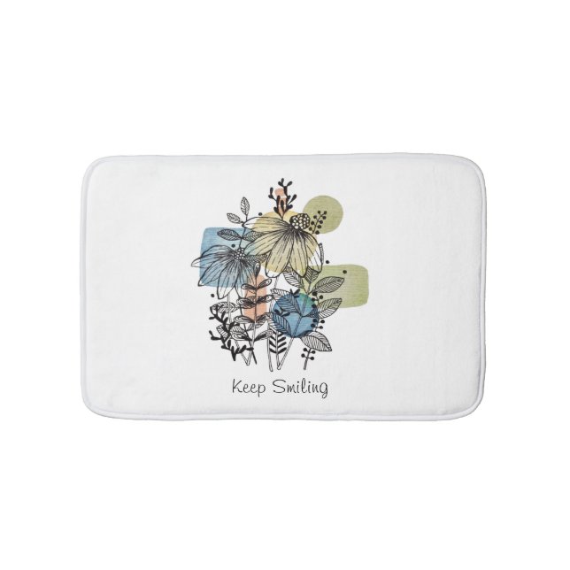 Alfombrilla De Baño Daisy Doodle En Tinta Y Acuarela (Anverso)