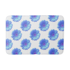 Alfombrilla De Baño Daisy gerbera azul