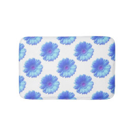 Alfombrilla De Baño Daisy gerbera azul