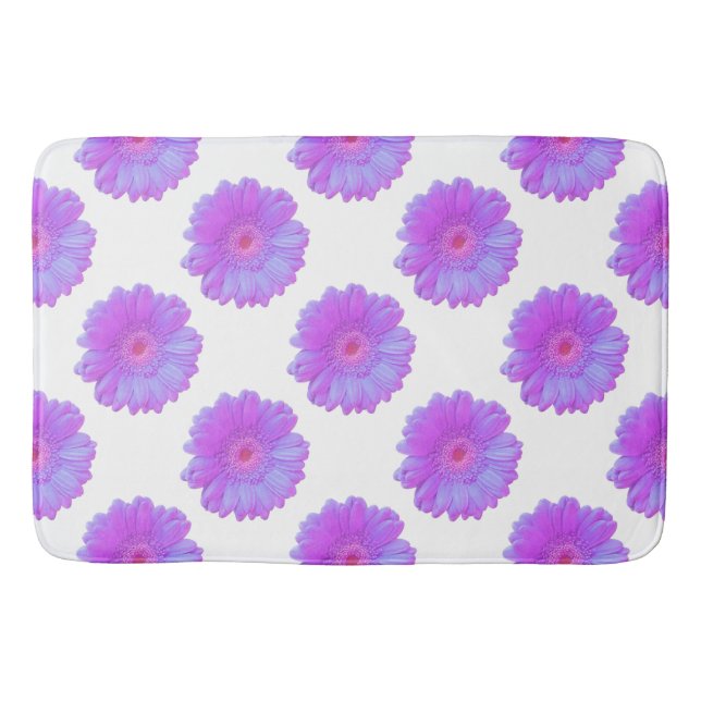 Alfombrilla De Baño Daisy gerbera morada (Anverso)