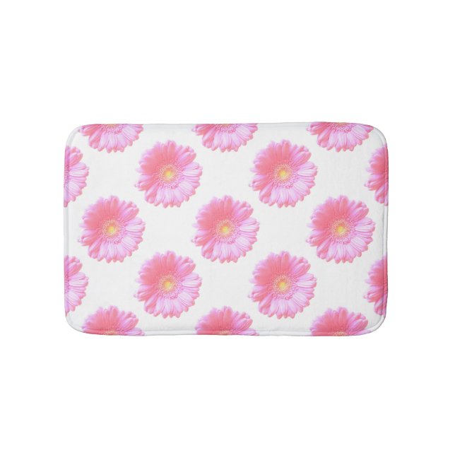 Alfombrilla De Baño Daisy gerbera rosa claro (Anverso)