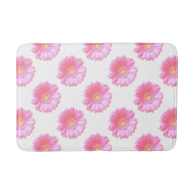 Alfombrilla De Baño Daisy gerbera rosa claro (Anverso)