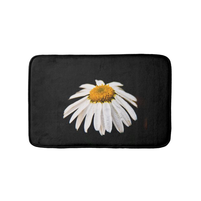 Alfombrilla De Baño Daisy sobre fondo negro (Anverso)
