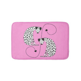 Alfombrilla De Baño Dalmatian Dogs pink Bath Mat
