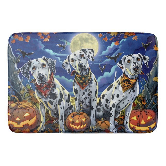 Alfombrilla De Baño Dalmatian Halloween Spooky (Anverso)