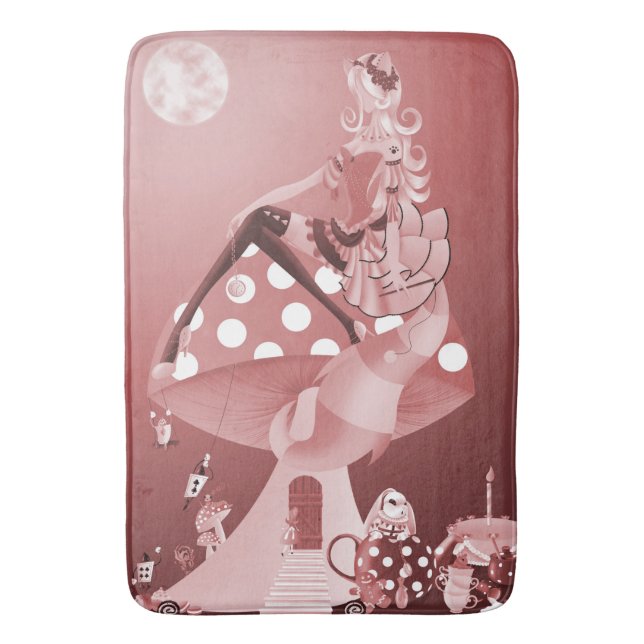 Alfombrilla De Baño Dama de gato en Moonlight Bath Mat (Frente vertical)