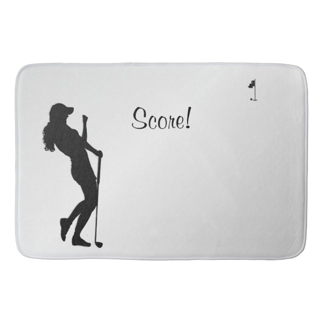 Alfombrilla De Baño Damas Golfer Personalizado Textos (Anverso)