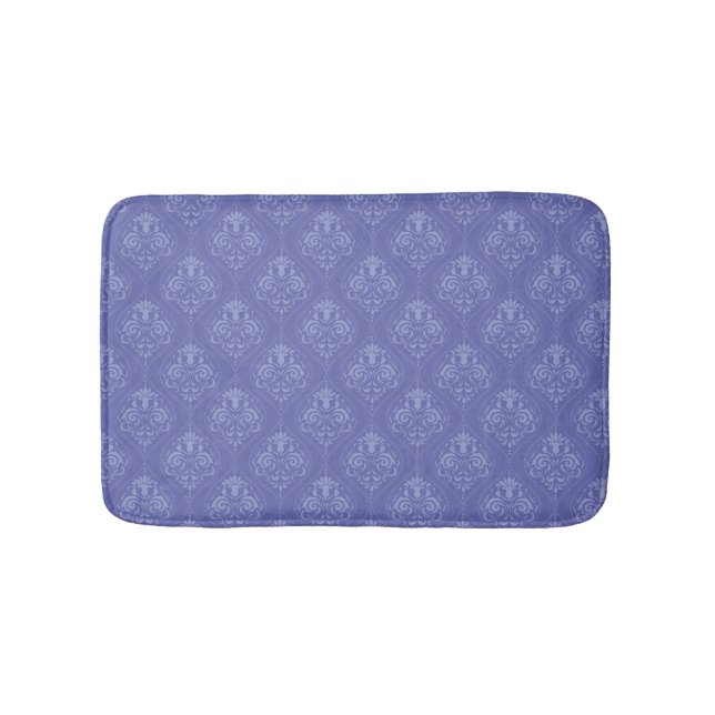 Alfombrilla De Baño Damasco azul Periwinkle (Anverso)
