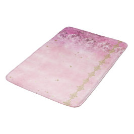 Alfombrilla De Baño Damasco de Grunge de rosas rosadas - Mat de baño