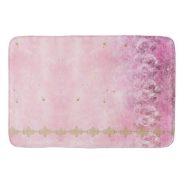Alfombrilla De Baño Damasco de Grunge de rosas rosadas - Mat de baño