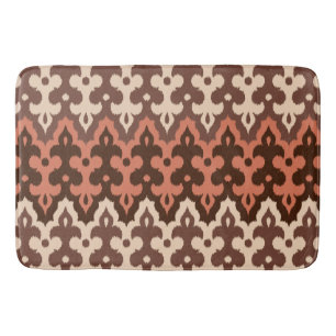 Alfombrilla De Baño Damasco de Ikat del marroquí, Brown, de color topo