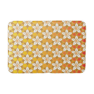 Alfombrilla De Baño damasco de papel pintado con motivos florales de J