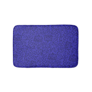 Alfombrilla De Baño Damasco floral de Cobalt Blue Tudor Garden
