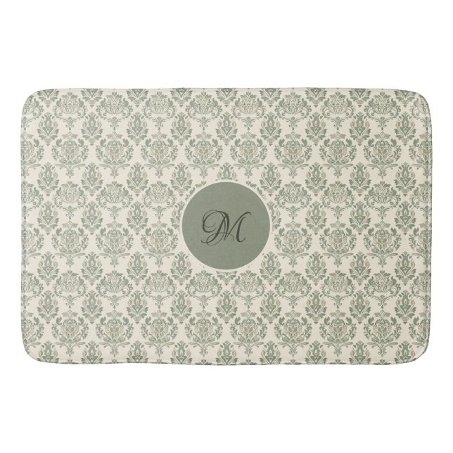 Alfombrilla De Baño Damasco verde (Anverso)