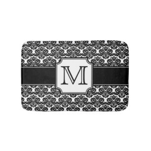 Alfombrilla De Baño Damask monogramado de moda