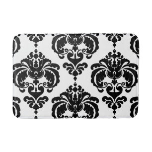 Alfombrilla De Baño Damero negro y blanco Chic Moderno Patrón elegante