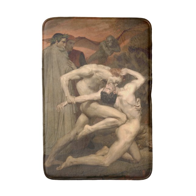 Alfombrilla De Baño Dante y Virgil en el Infierno (por Bouguereau) (Frente vertical)