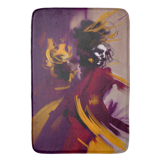 Alfombrilla De Baño Danza de la Mente – Figura Abstracta Expresiva (Frente vertical)