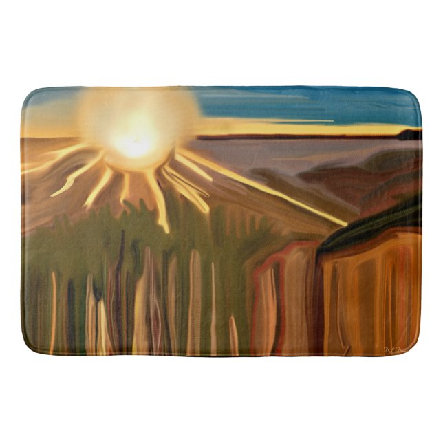 Alfombrilla De Baño Danza del arte abstracto de Cacti (Anverso)