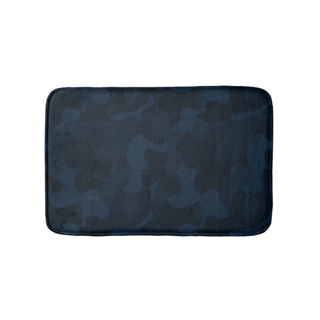Alfombrilla De Baño Dark Blue Camo Abstract (Anverso)