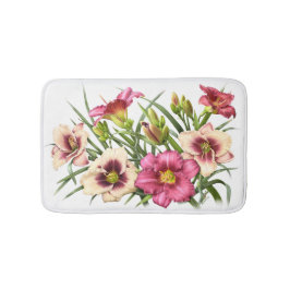 Alfombrilla De Baño Daylily Bouquet Rubies