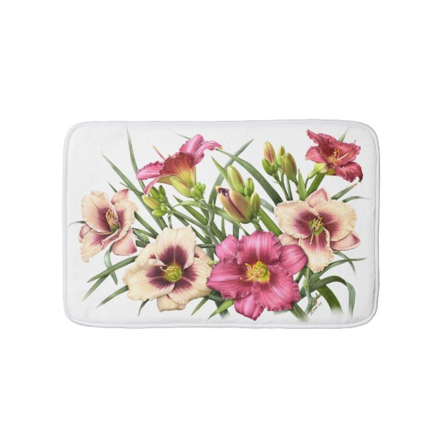 Alfombrilla De Baño Daylily Bouquet Rubies (Anverso)
