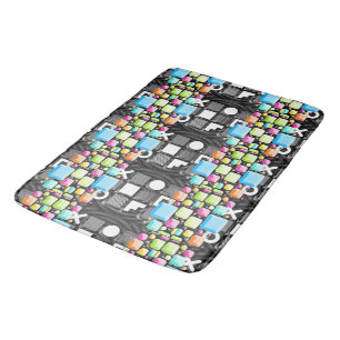 Alfombrilla De Baño Deco Cubista Geométrico Futurista