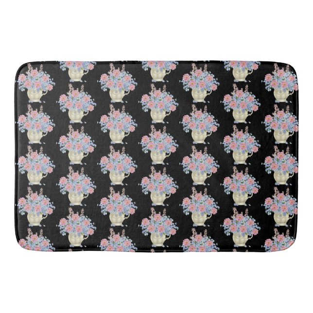 Alfombrilla De Baño decoración de flores arrojar almohada (Anverso)